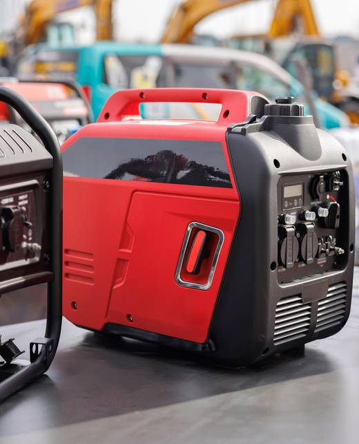 A new gasoline generator at the machinery exhibition. A new gasoline generator at the machinery exhibition