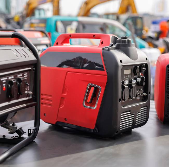 A new gasoline generator at the machinery exhibition. A new gasoline generator at the machinery exhibition